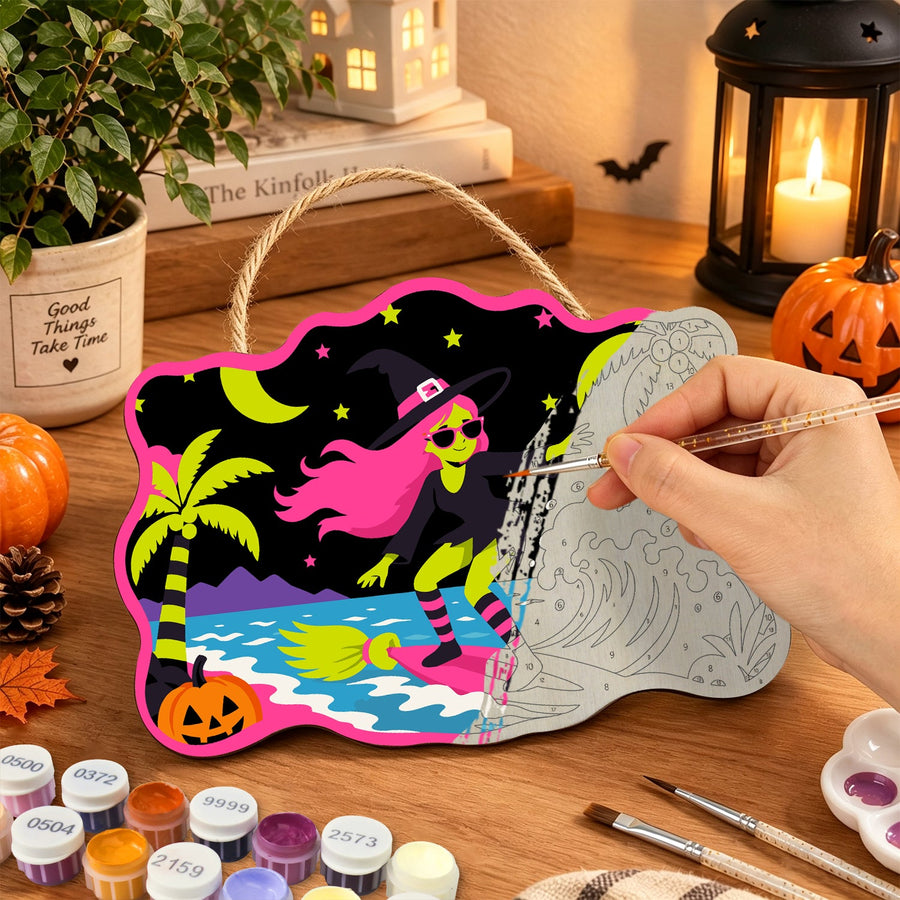 Sorcière Fluo Surfeuse | Pancarte à peindre