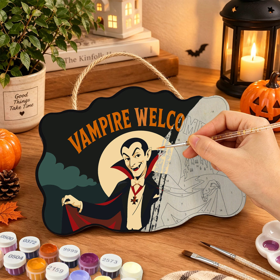 Vampire en Cape Rouge | Pancarte à peindre