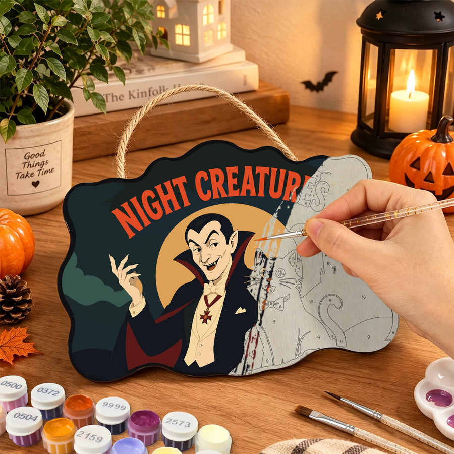 Vampire et Chat Noir | Pancarte à peindre