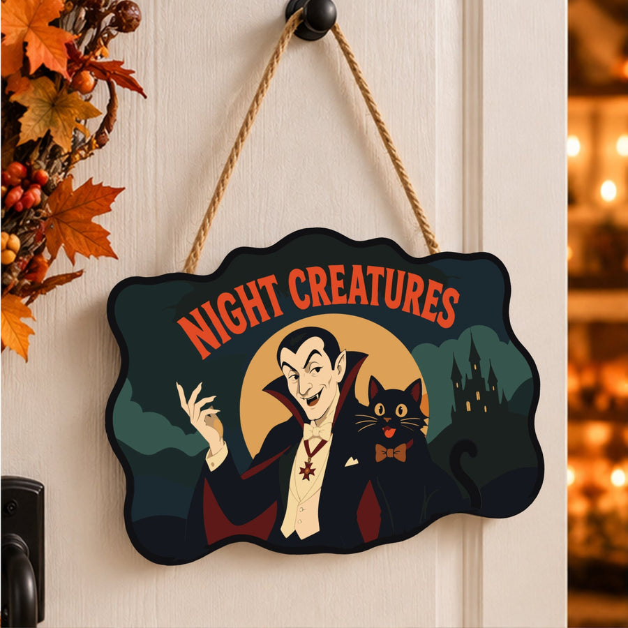 Vampire et Chat Noir | Pancarte à peindre
