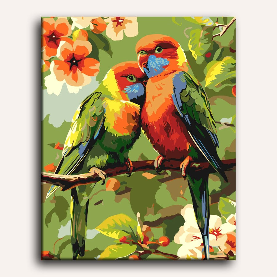 Deux Oiseaux Colorés | Peinture par numéro