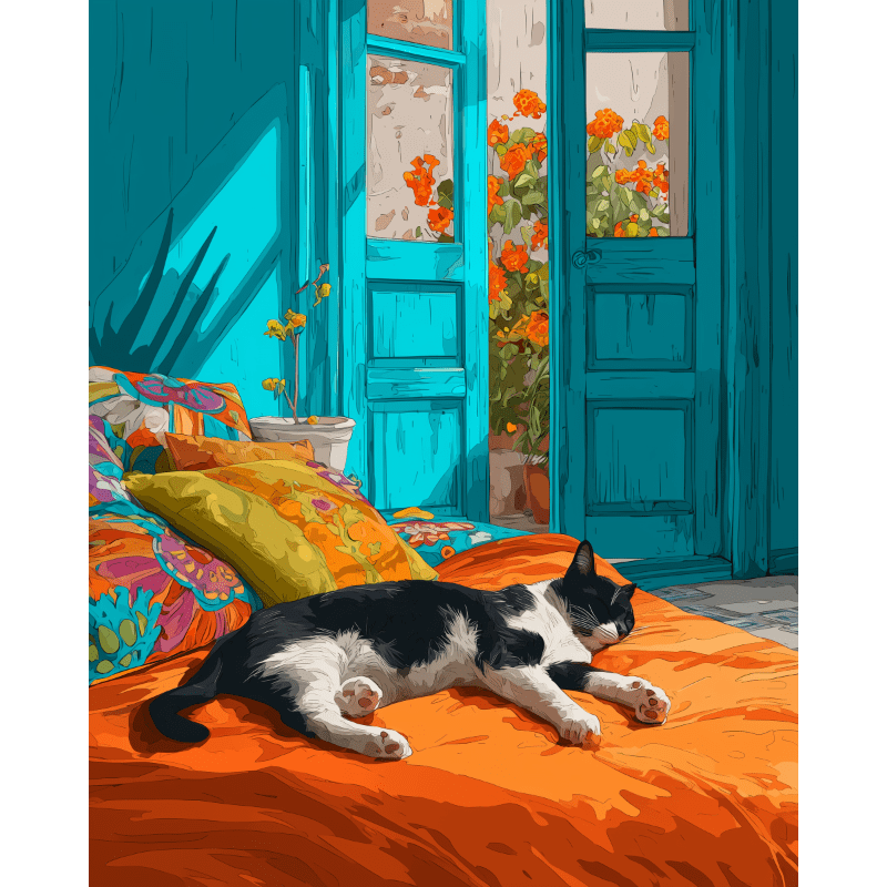 Sieste Colorée | Peinture par numéro