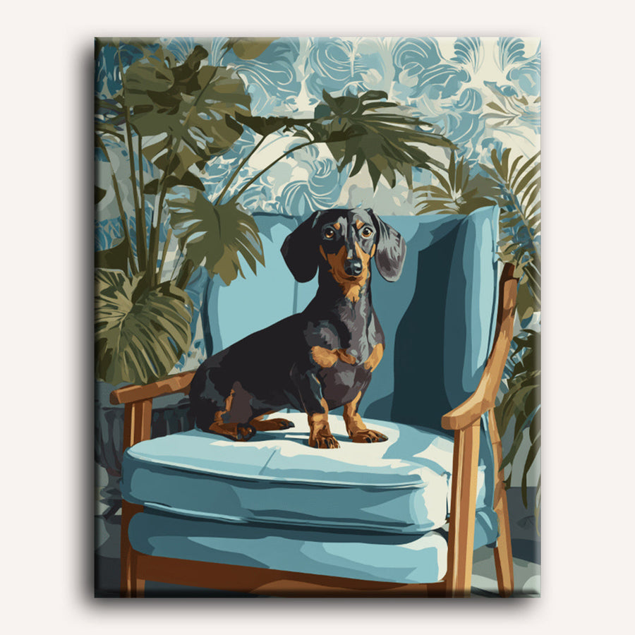 Dachshund Poseur | Peinture par numéro