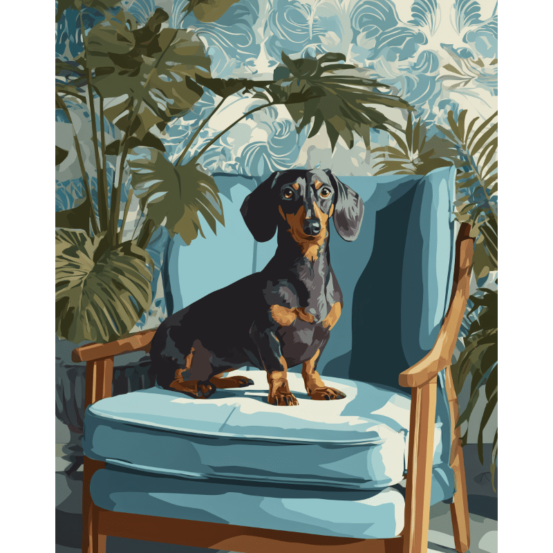 Dachshund Poseur | Peinture par numéro