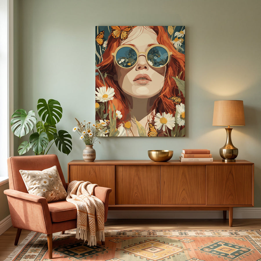 À travers des Lunettes Fleuries | Peinture par numéro