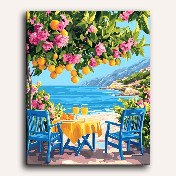 Agrumes en Bord de Mer | Peinture par numéro