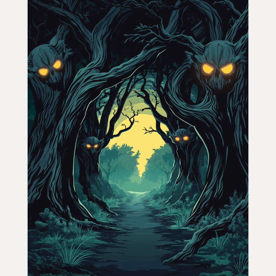 Arbres aux Yeux d'Or | Peinture par numéro