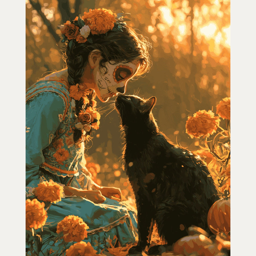 Baiser de la Catrina | Peinture par numéro