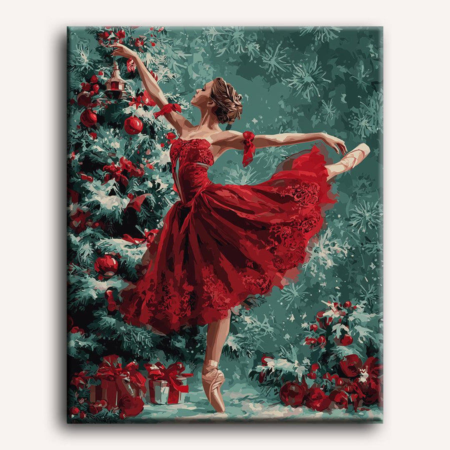 Ballerine en Rouge | Peinture par numéro