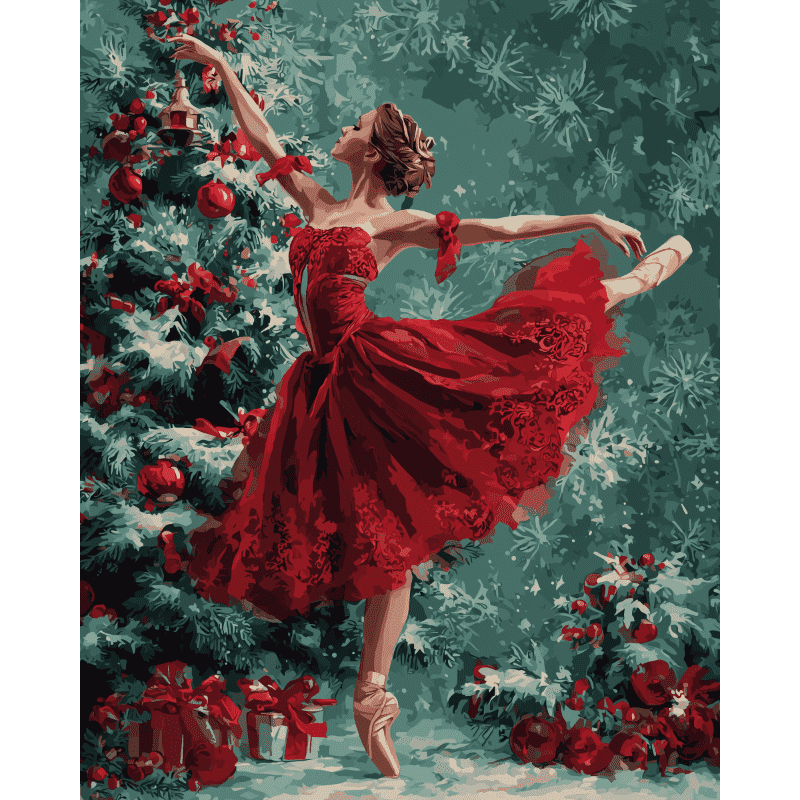 Ballerine en Rouge | Peinture par numéro