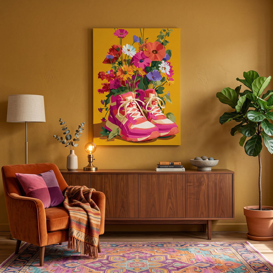 Baskets Fleuries | Peinture par numéro
