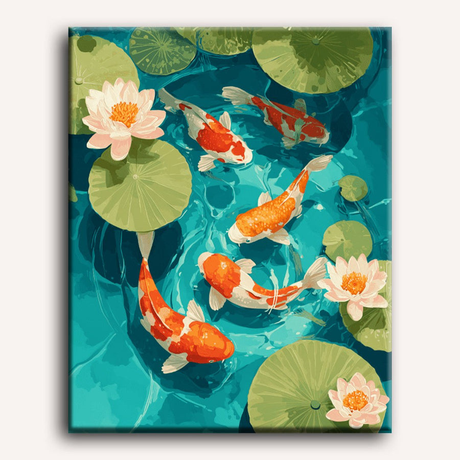 Bassin aux Koi | Peinture par numéro
