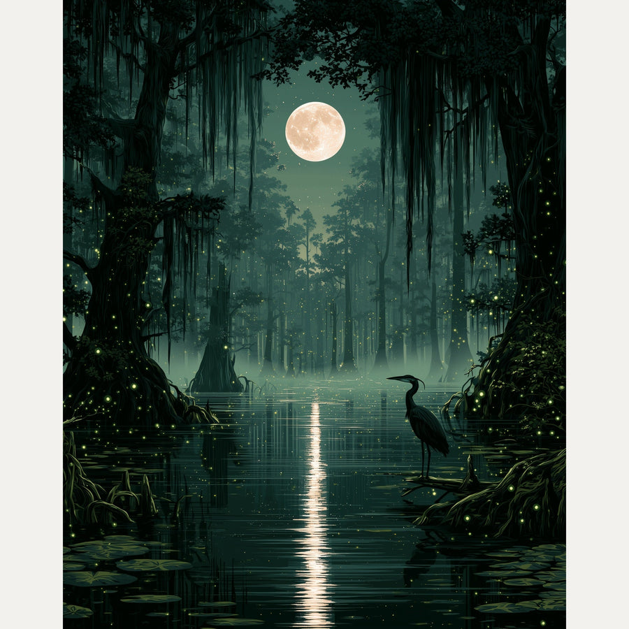 Bayou sous la Lune | Peinture par numéro