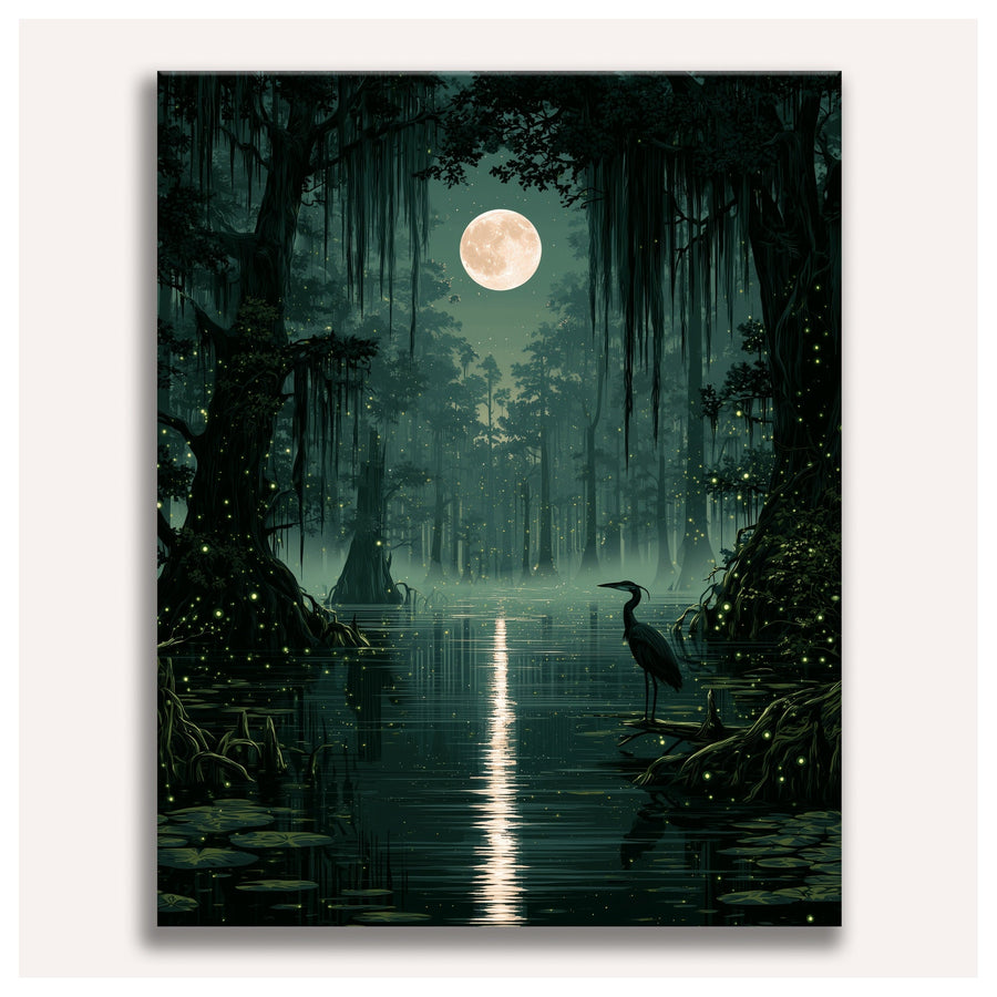 Bayou sous la Lune | Peinture par numéro