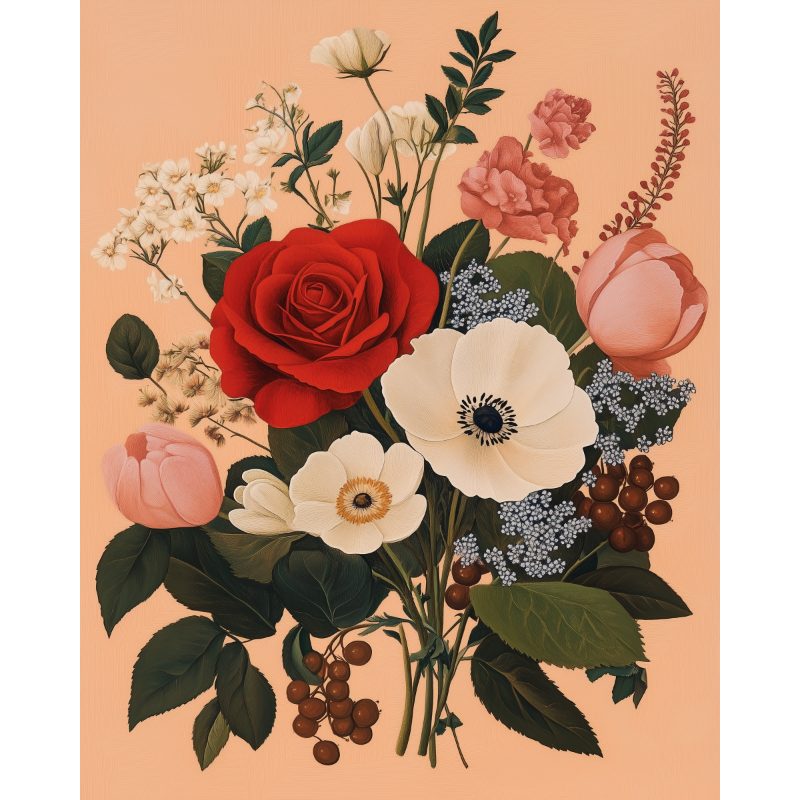 Joli Bouquet de Fleurs | Peinture par numéro