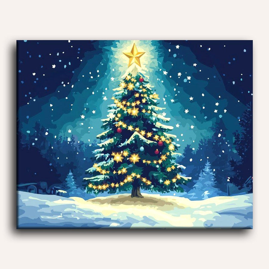 Sapin de Noël Majestueux | Peinture par numéro