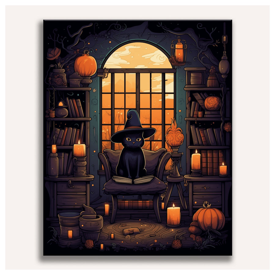 Bibliothèque du Chat Noir | Peinture par numéro
