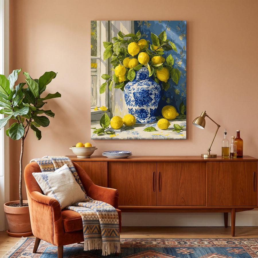 Branches de Citronnier en Vase | Peinture par numéro