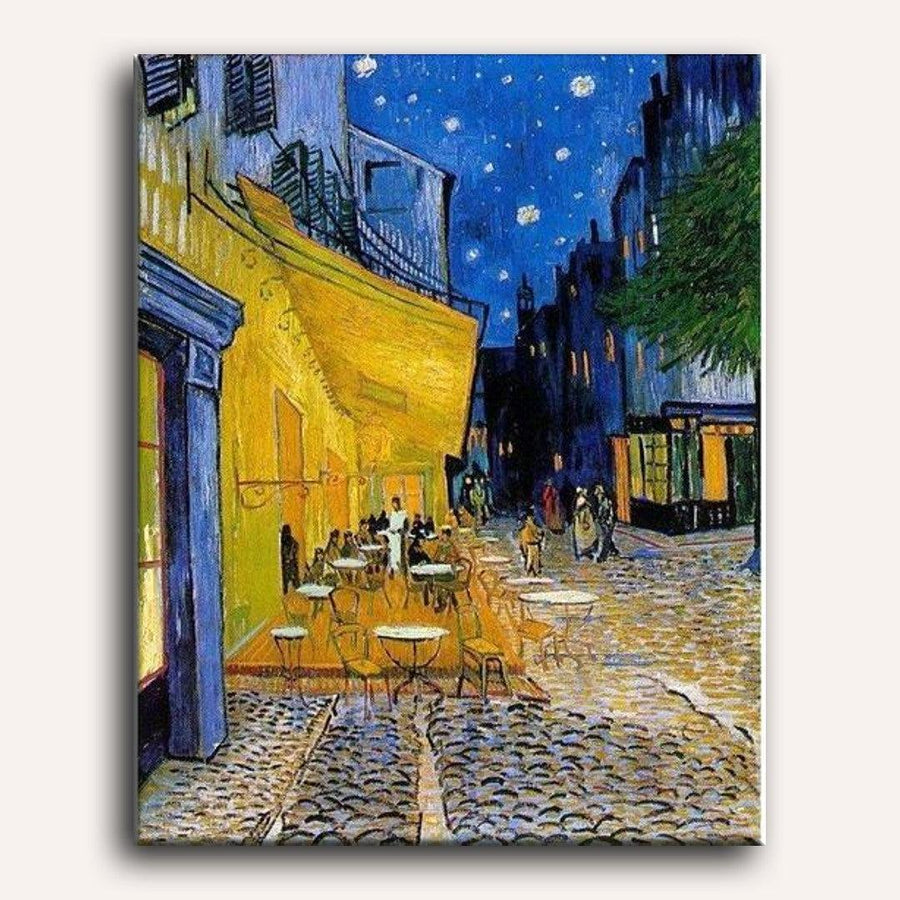 Terrasse de Café la Nuit | Peinture par numéro