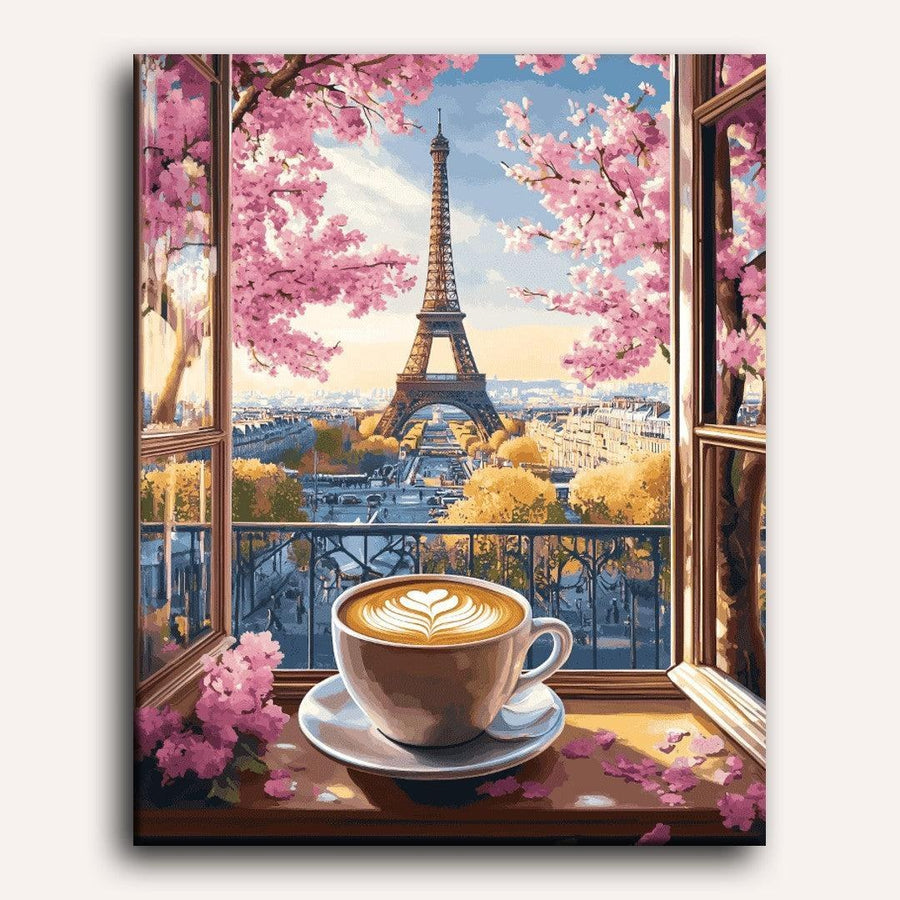 Cappuccino à Paris | Peinture par numéro