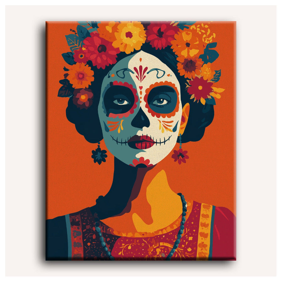 Catrina aux Fleurs | Peinture par numéro