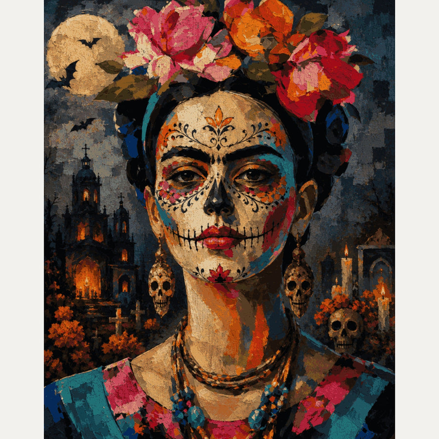 Catrina aux Roses | Peinture par numéro