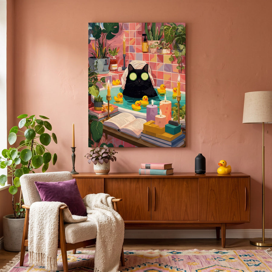 Chat au Bain Moussant | Peinture par numéro
