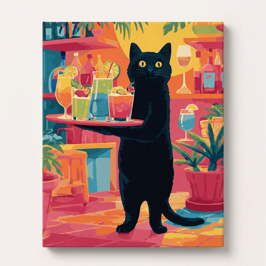 Chat Barman | Peinture par numéro