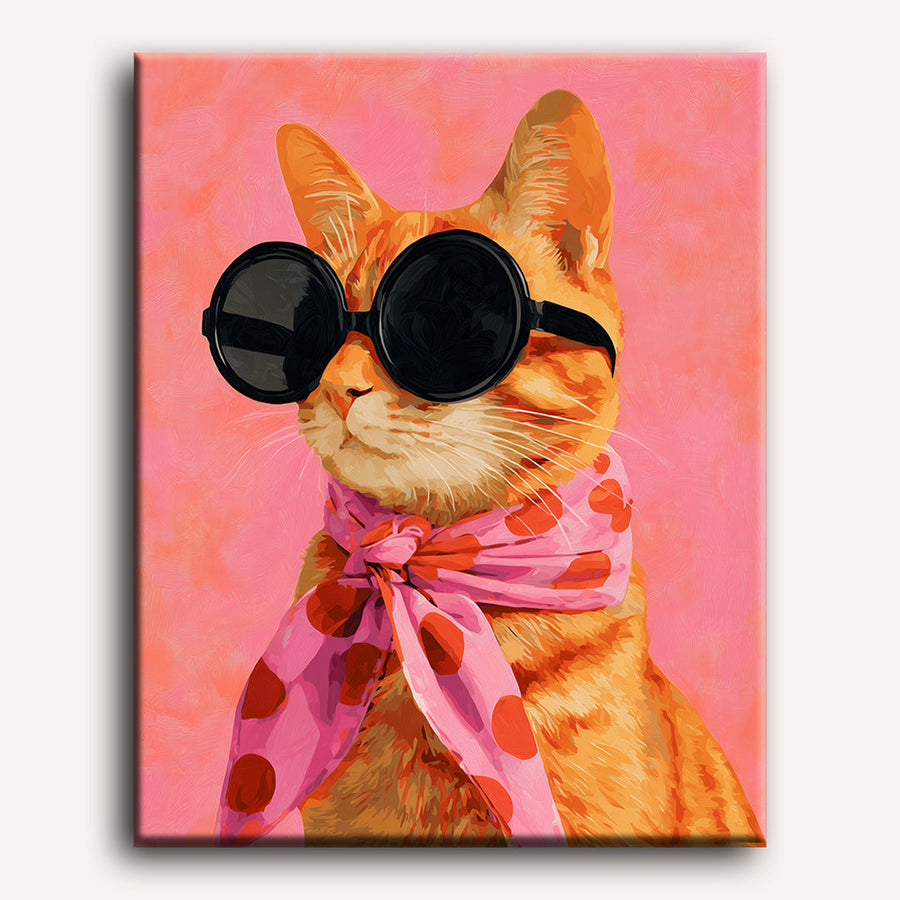 Chat Roux Stylé | Peinture par numéro