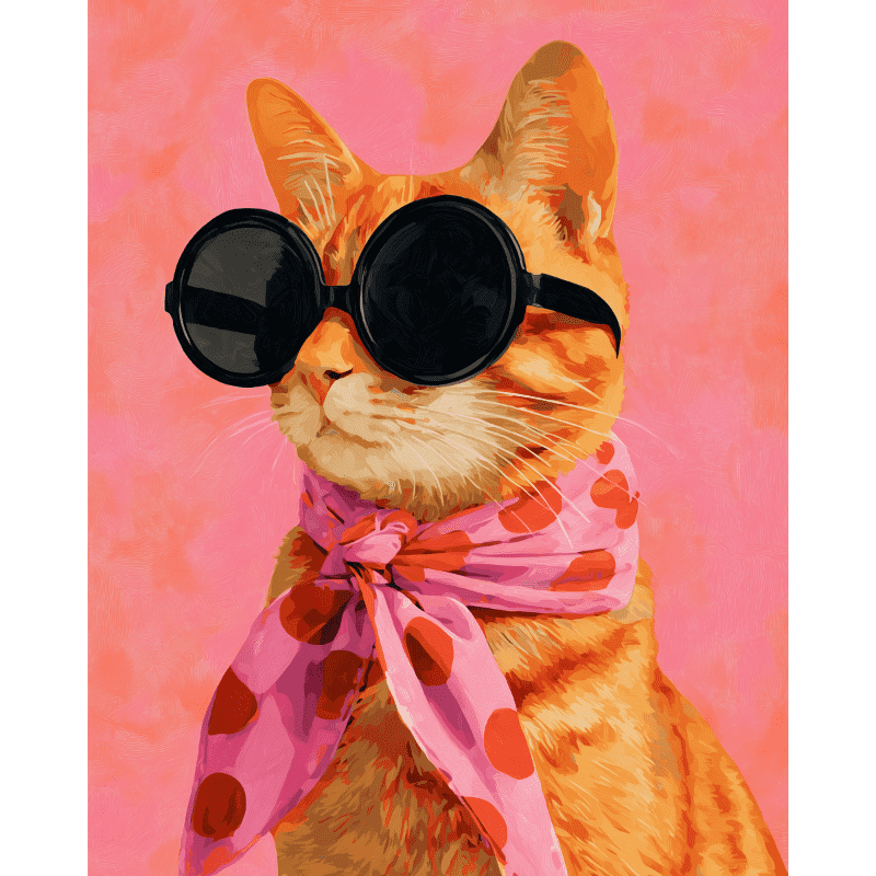 Chat Roux Stylé | Peinture par numéro