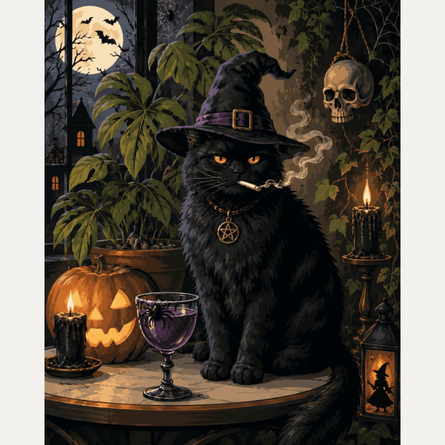 Chat Sorcier | Peinture par numéro
