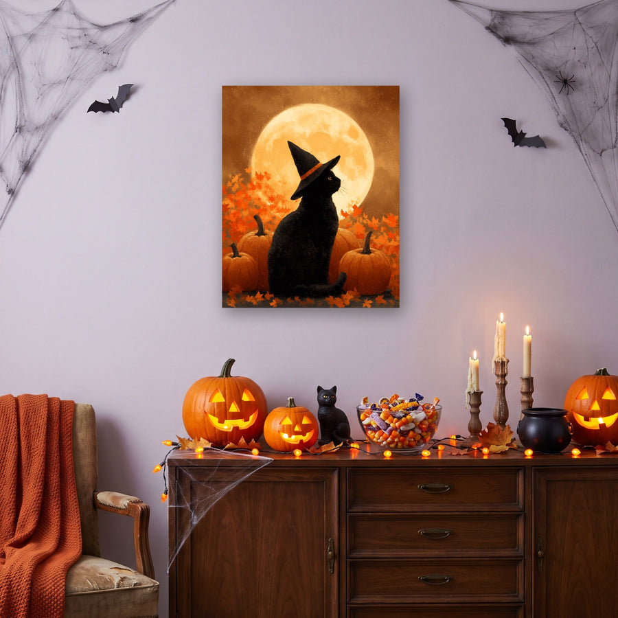 Chat sous la Lune | Peinture par numéro