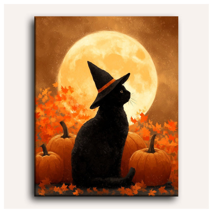 Chat sous la Lune | Peinture par numéro