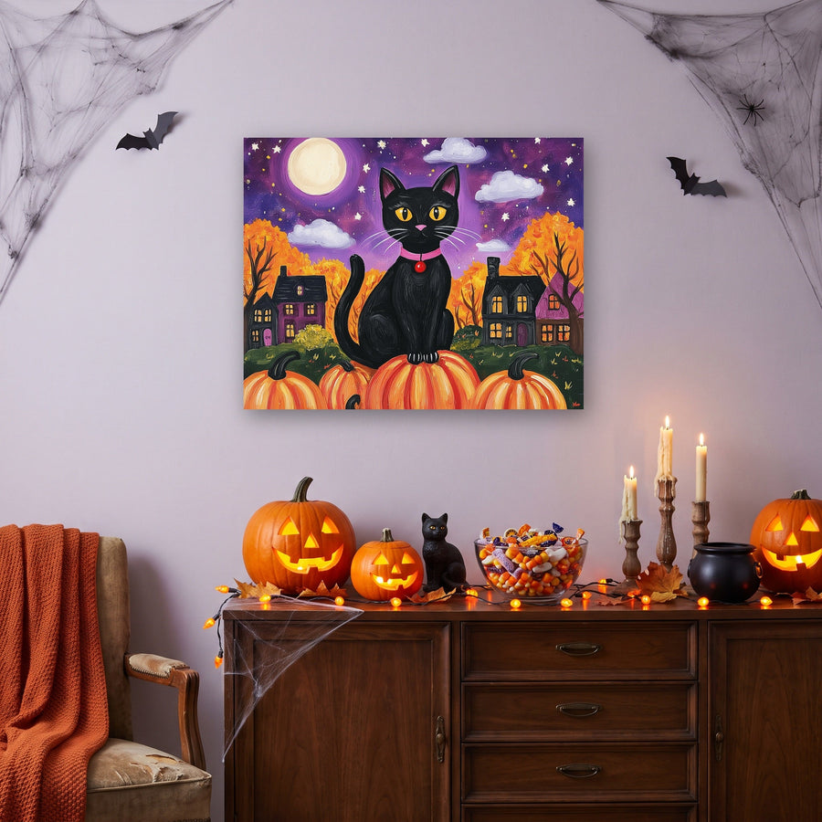 Chat sur les Citrouilles | Peinture par numéro