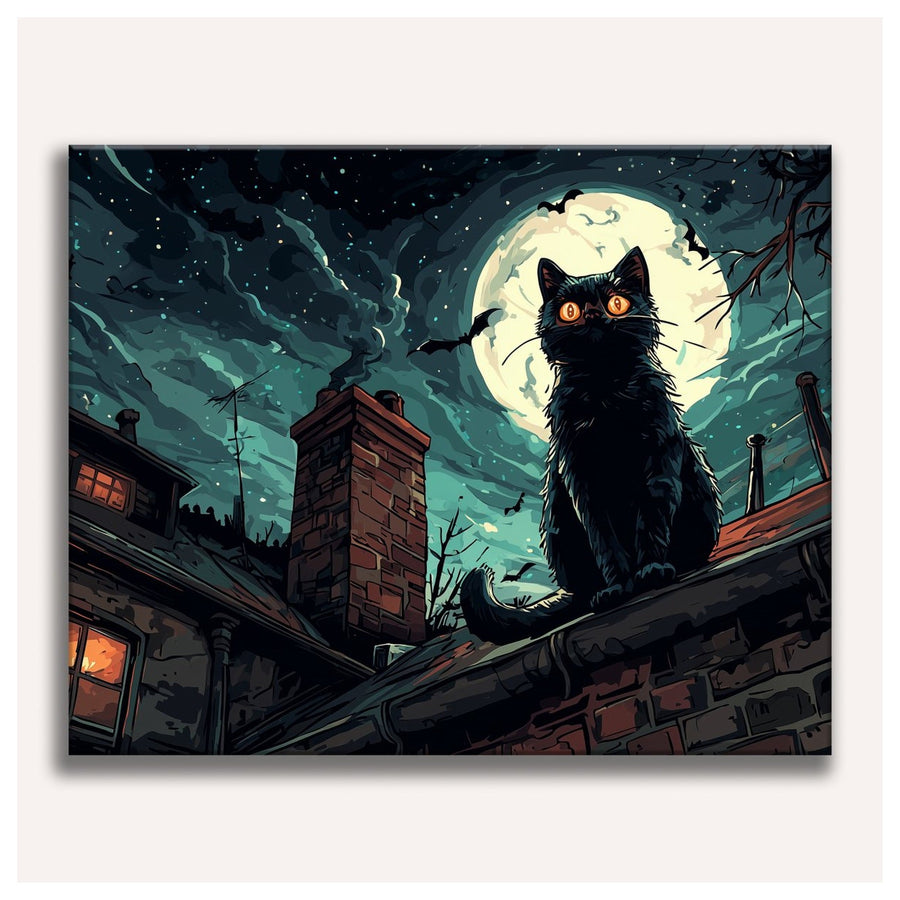 Chat sur les Toits | Peinture par numéro