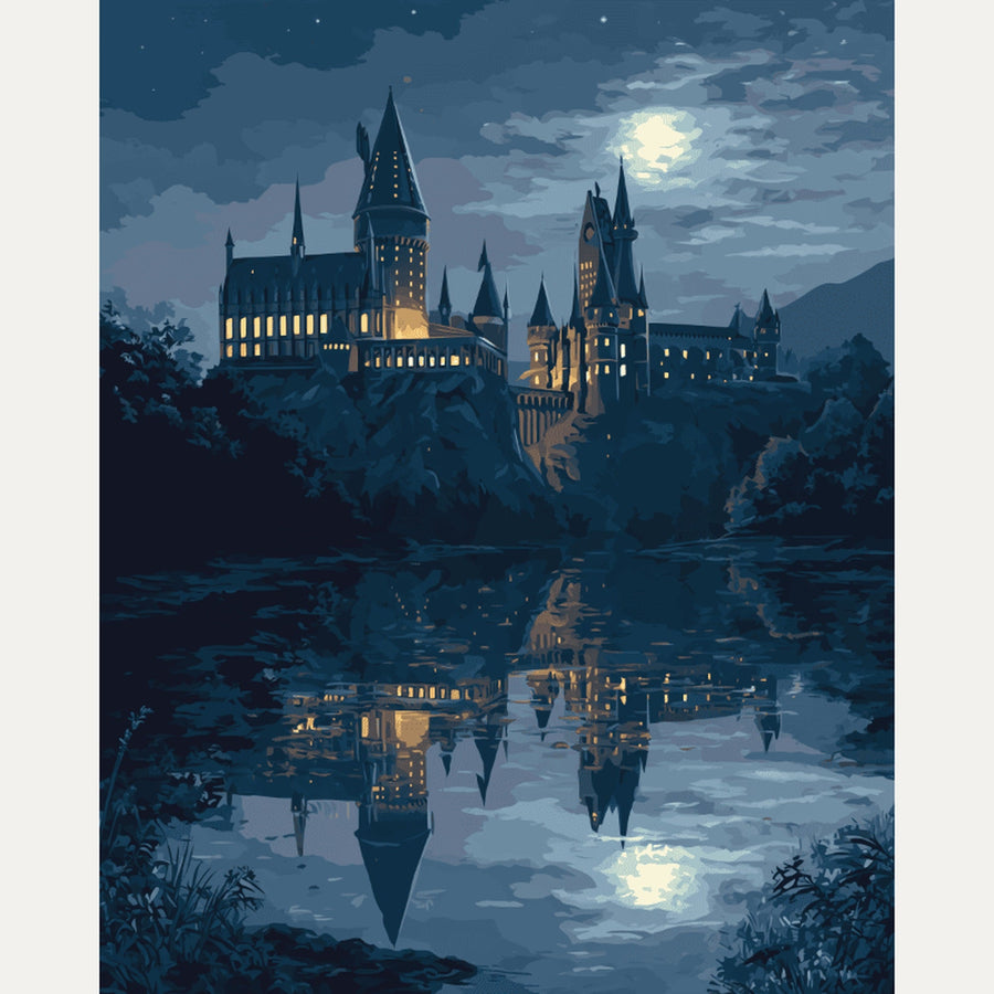 Château au Clair de Lune | Peinture par numéro