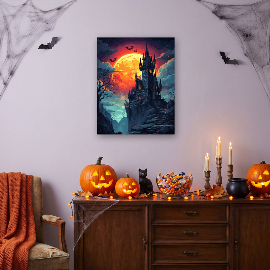 Château sous la Lune | Peinture par numéro