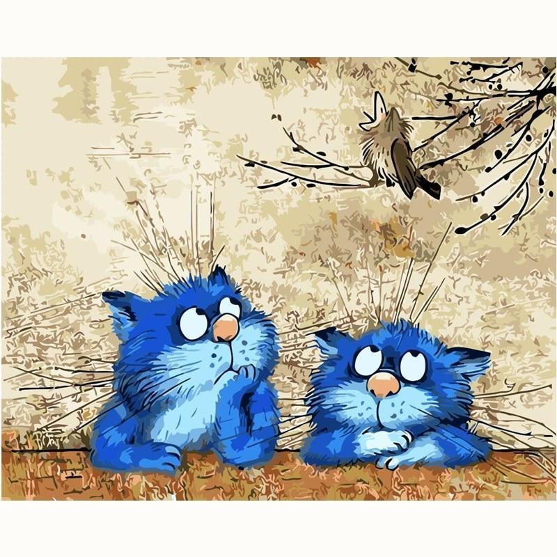 Chats Bleus | Peinture par numéro