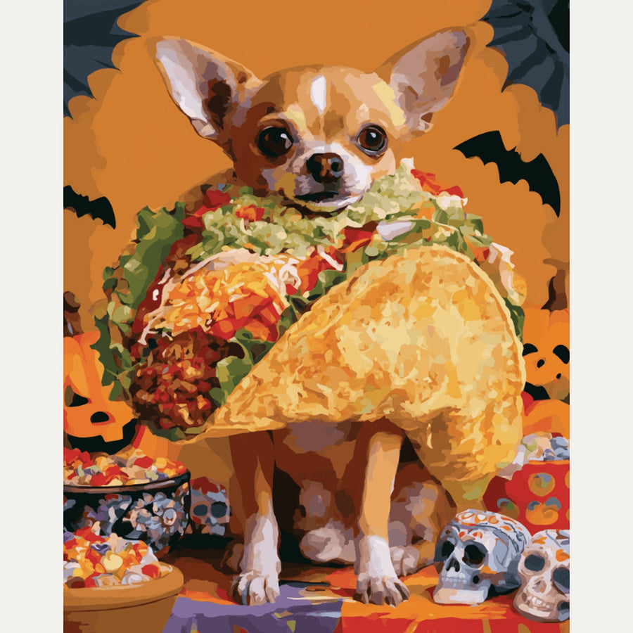 Chihuahua en Taco | Peinture par numéro
