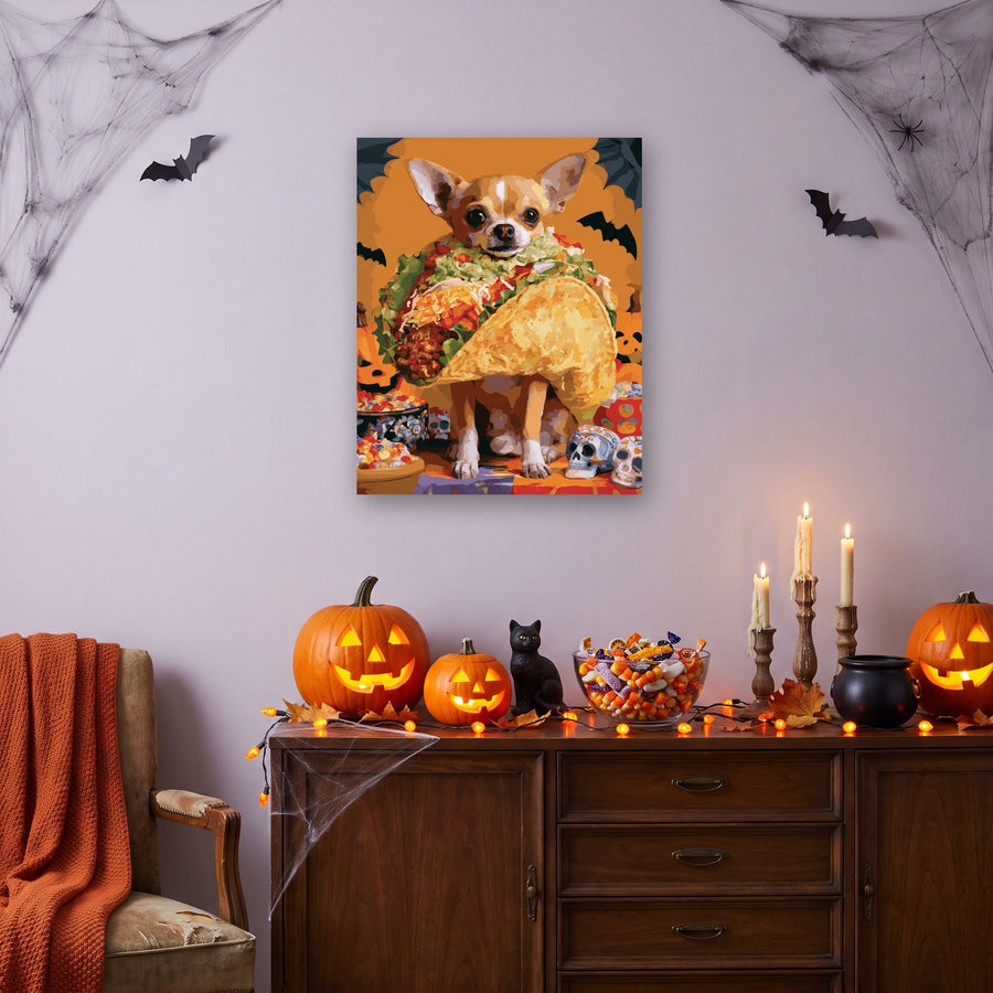 Chihuahua en Taco | Peinture par numéro