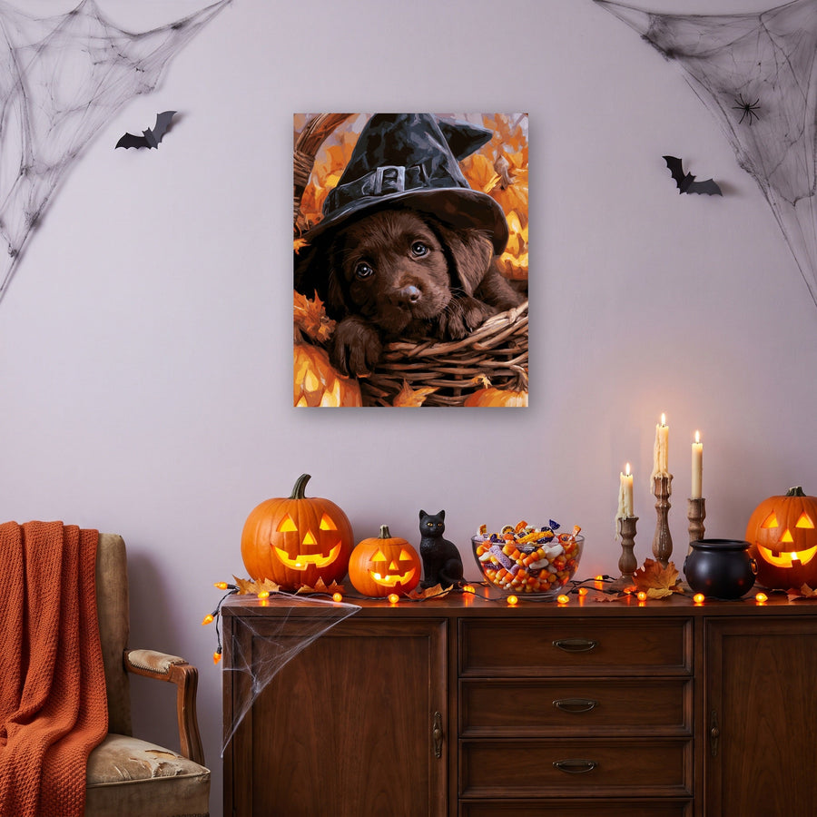 Chiot Chocolat Sorcier | Peinture par numéro