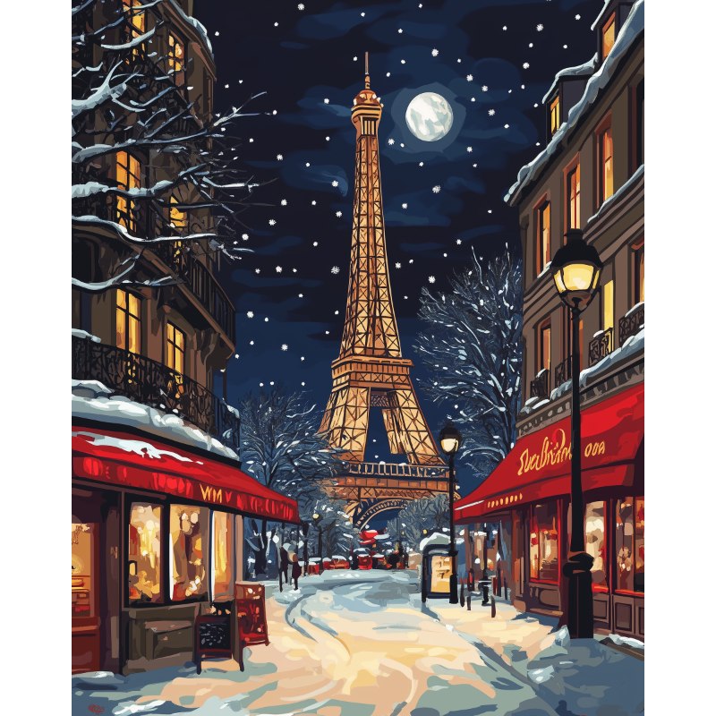 Noël à Paris | Peinture par numéro
