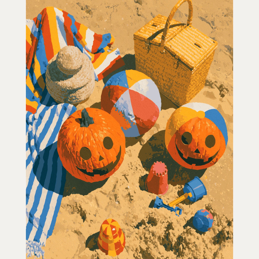 Citrouilles à la Plage | Peinture par numéro