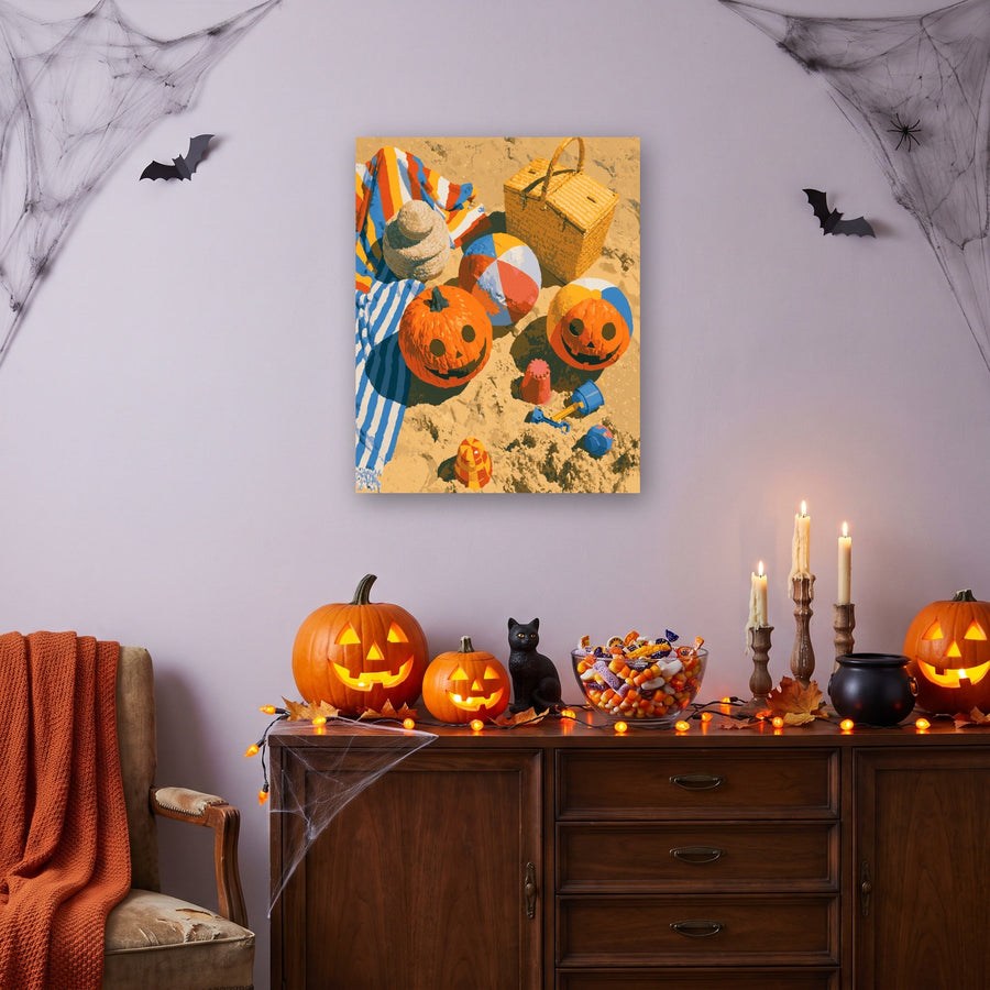 Citrouilles à la Plage | Peinture par numéro