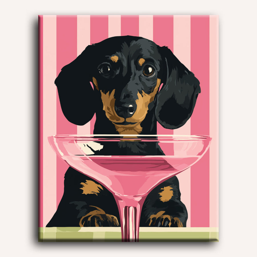 Chien Cocktail | Peinture par numéro