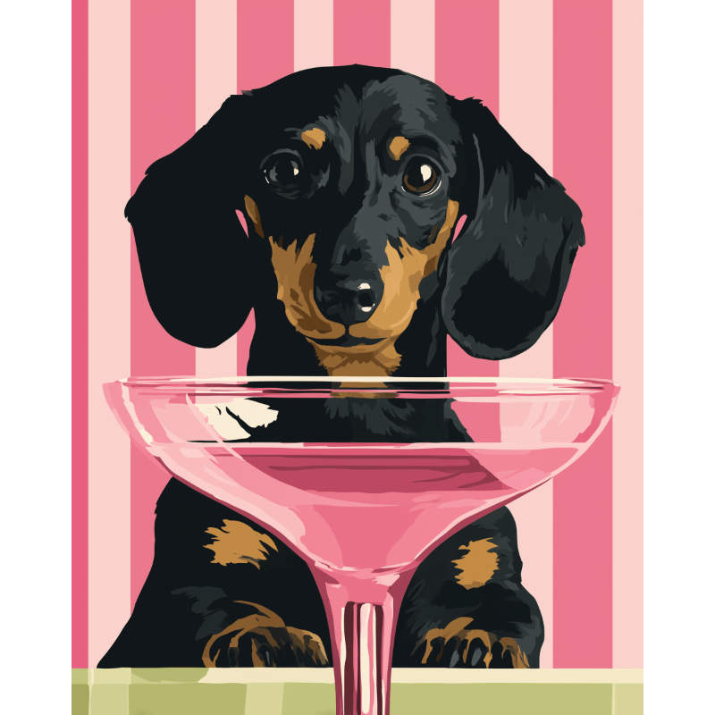 Chien Cocktail | Peinture par numéro