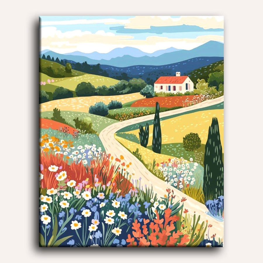 Collines Fleuries de Toscane | Peinture par numéro