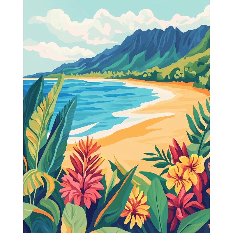 Plage Colorée | Peinture par numéro