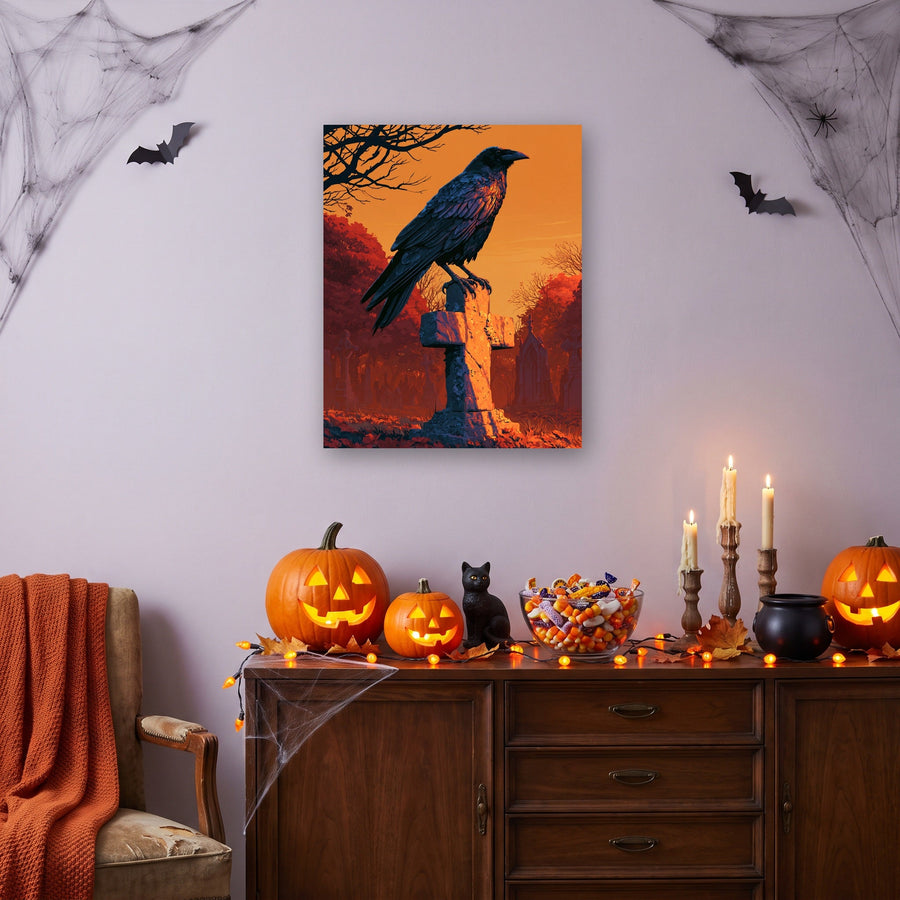 Corbeau au Crépuscule | Peinture par numéro