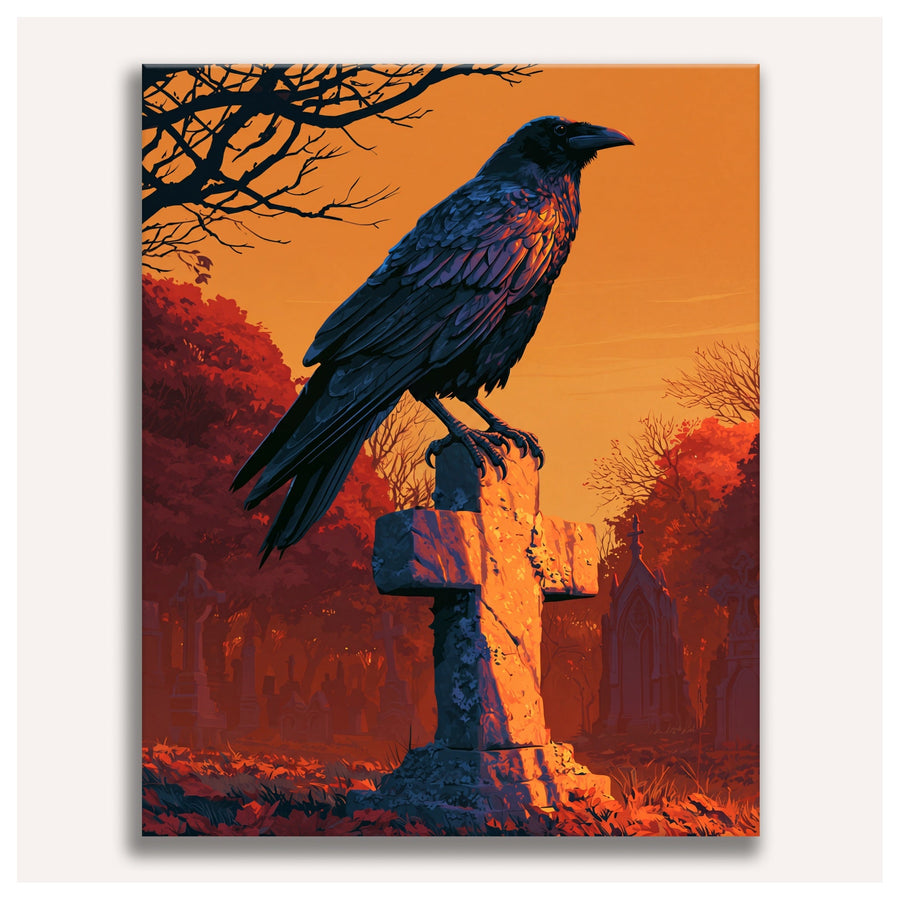 Corbeau au Crépuscule | Peinture par numéro